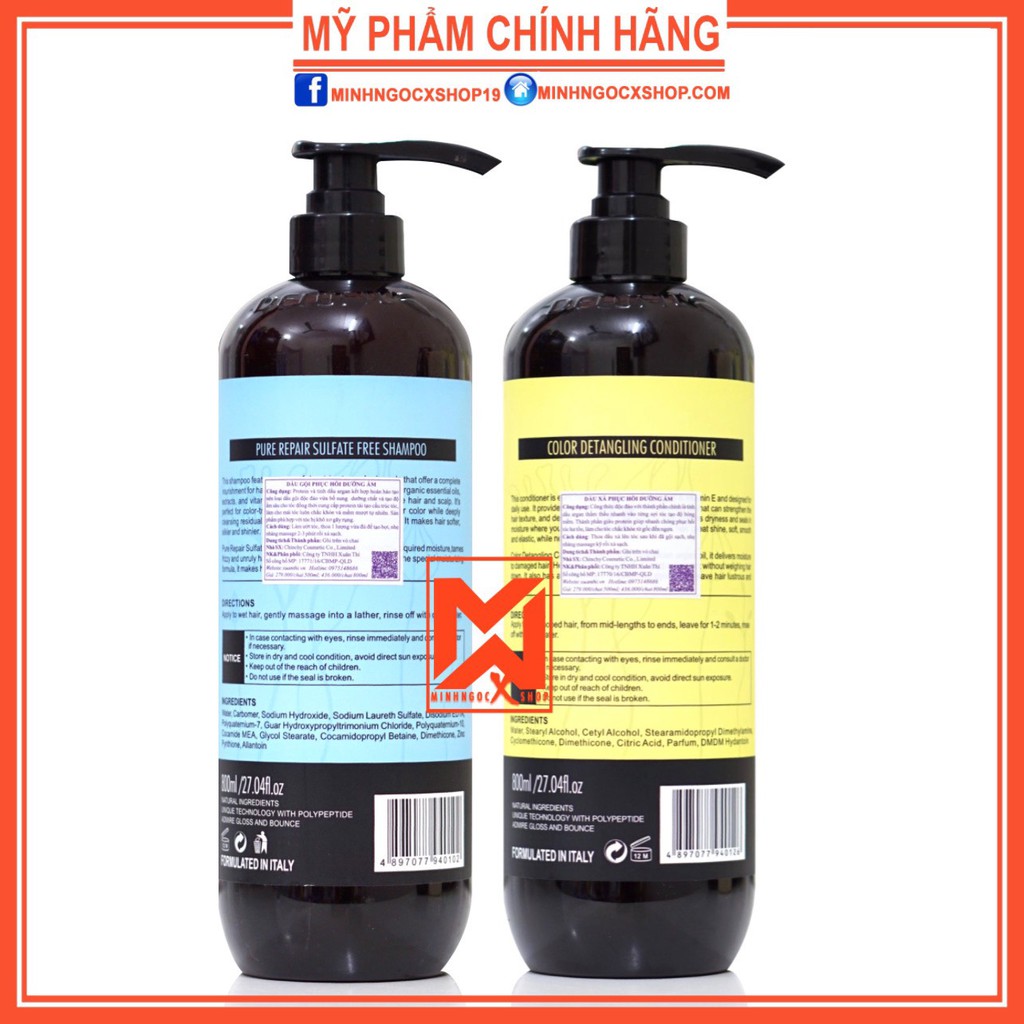 DELOFIL DẦU GỘI XẢ PHỤC HỒI DƯỠNG ẨM DELOFIL 800ML CHÍNH HÃNG