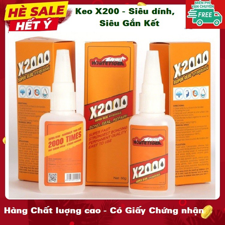 Keo dán X2000, Keo Dán Siêu dính Đa Năng Dán Gỗ, Thủy Tinh, Dán Nhựa