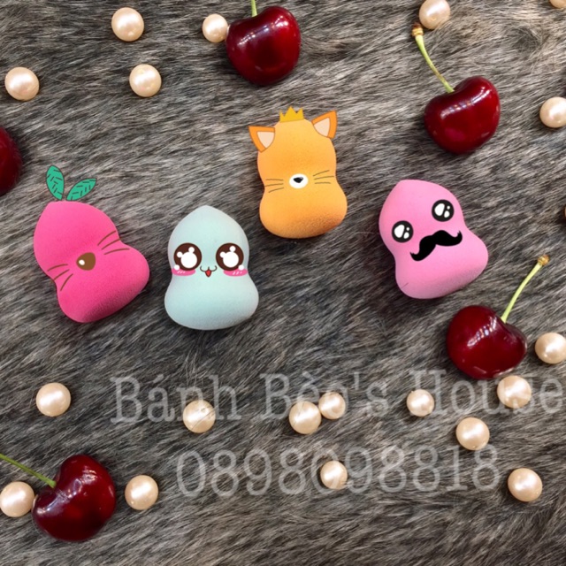 🍓🍓🍓Bông tán kem trái đào🍓🍓🍓