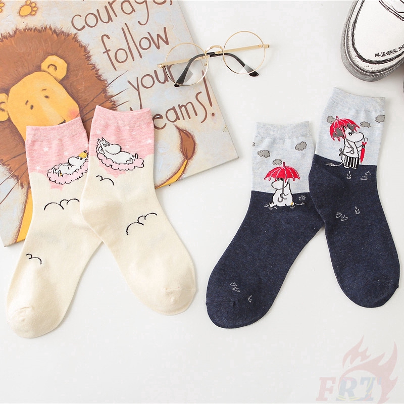 ❀ Moomin Ankle Tất ❀ H&amp;Q Comfortable Socks Cotton Socks Fashion Cartoon Unisex Socks Lovers Sox