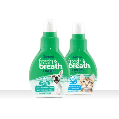 65ml - FRESH BREATH NƯỚC CHĂM SÓC RĂNG MIỆNG CHO CHÓ DẠNG ĐẬM ĐẶC - DROPS BY TROPICLEAN FOR DOG