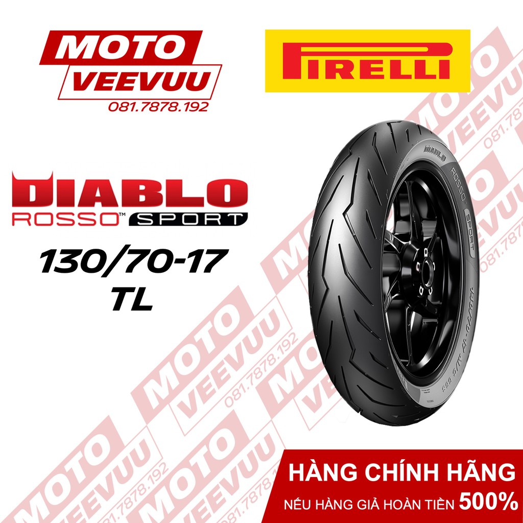 Vỏ lốp xe máy Pirelli 130/70-17 TL Diablo Rosso Sport (Lốp không ruột)