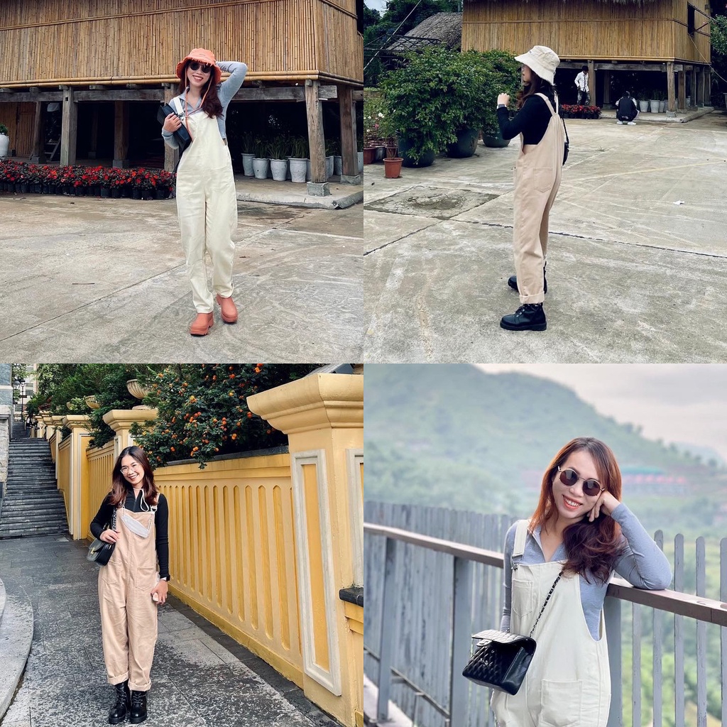 (HÀNG SẴN) Quần yếm cho nữ phong cách , đủ size từ 45kg đến 65kg