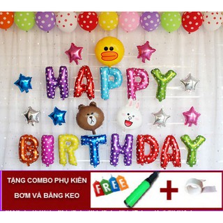 Set bóng trang trí sinh nhật gia đình line 3- set 7C