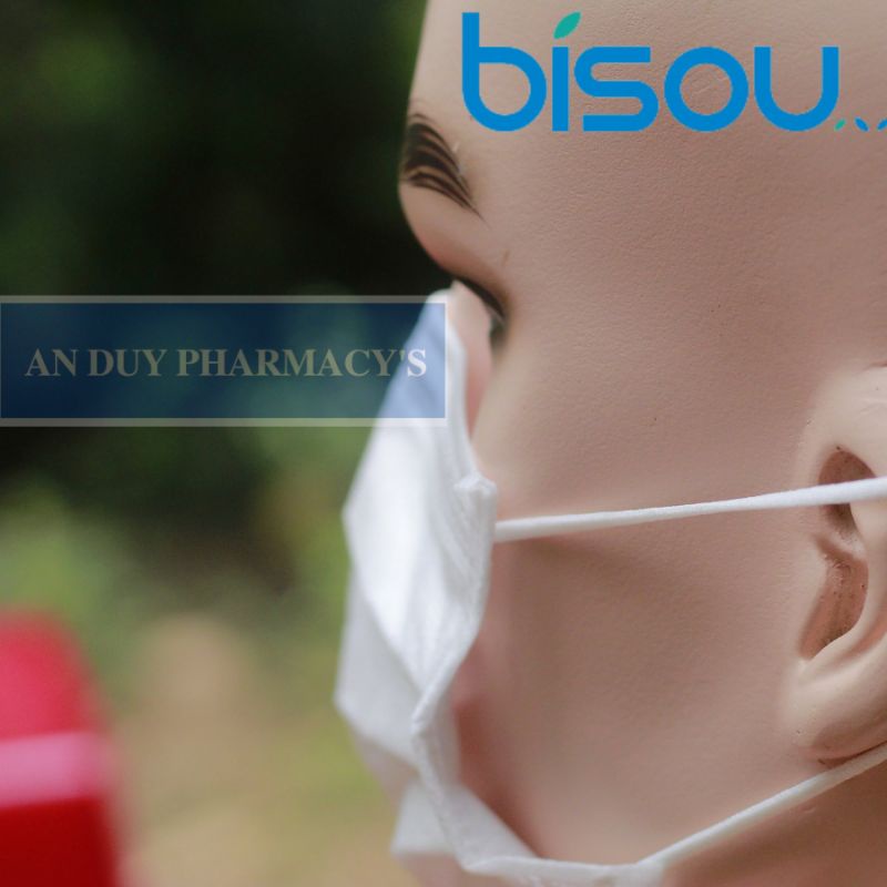 02 hộp khẩu trang 04 lớp kháng khuẩn Bisou màu trắng