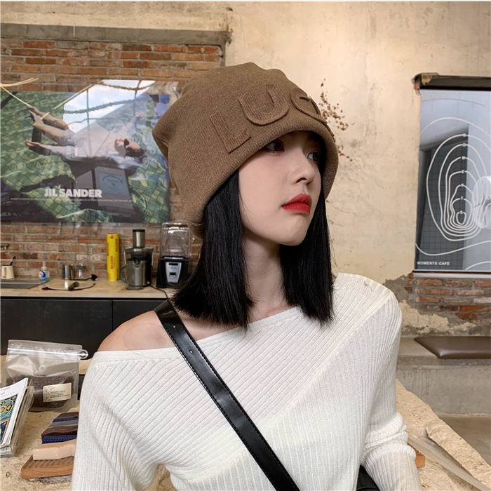 Mũ trùm đầu dệt kim phong cách Nhật Bản thời trang cho nữ