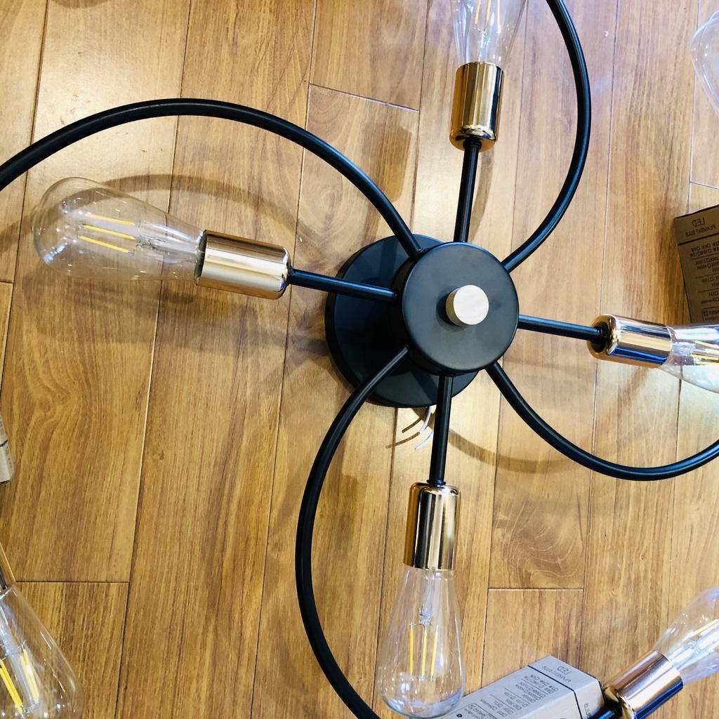 Đèn treo trần, đèn trang trí phòng khách chữ S 6 tay, 8 tay DCH 1190