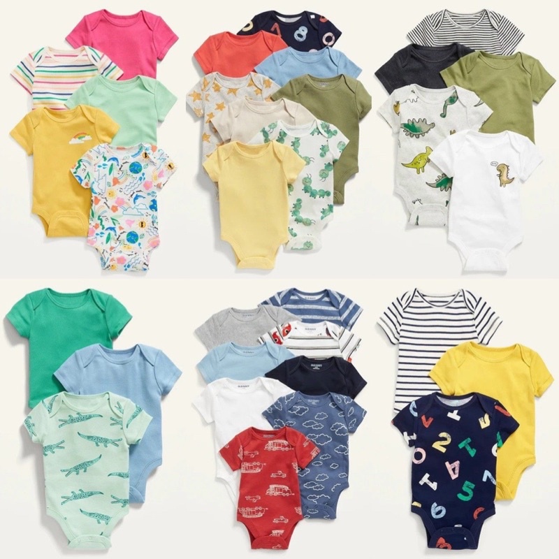 (CHỌN MẪU SIZE 3M) BODYSUIT OLDNAVY, BODYCHIP CỘC TAY XUẤT DƯ CHO BÉ TRAI, GÁI, SƠ SINH
