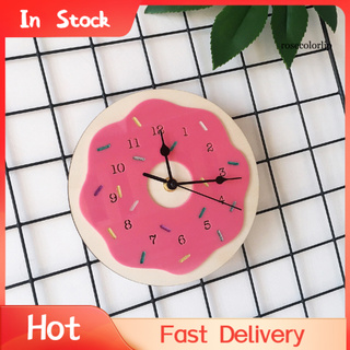 RC Đồng Hồ Treo Tường Hình Bánh Donut Dễ Thương