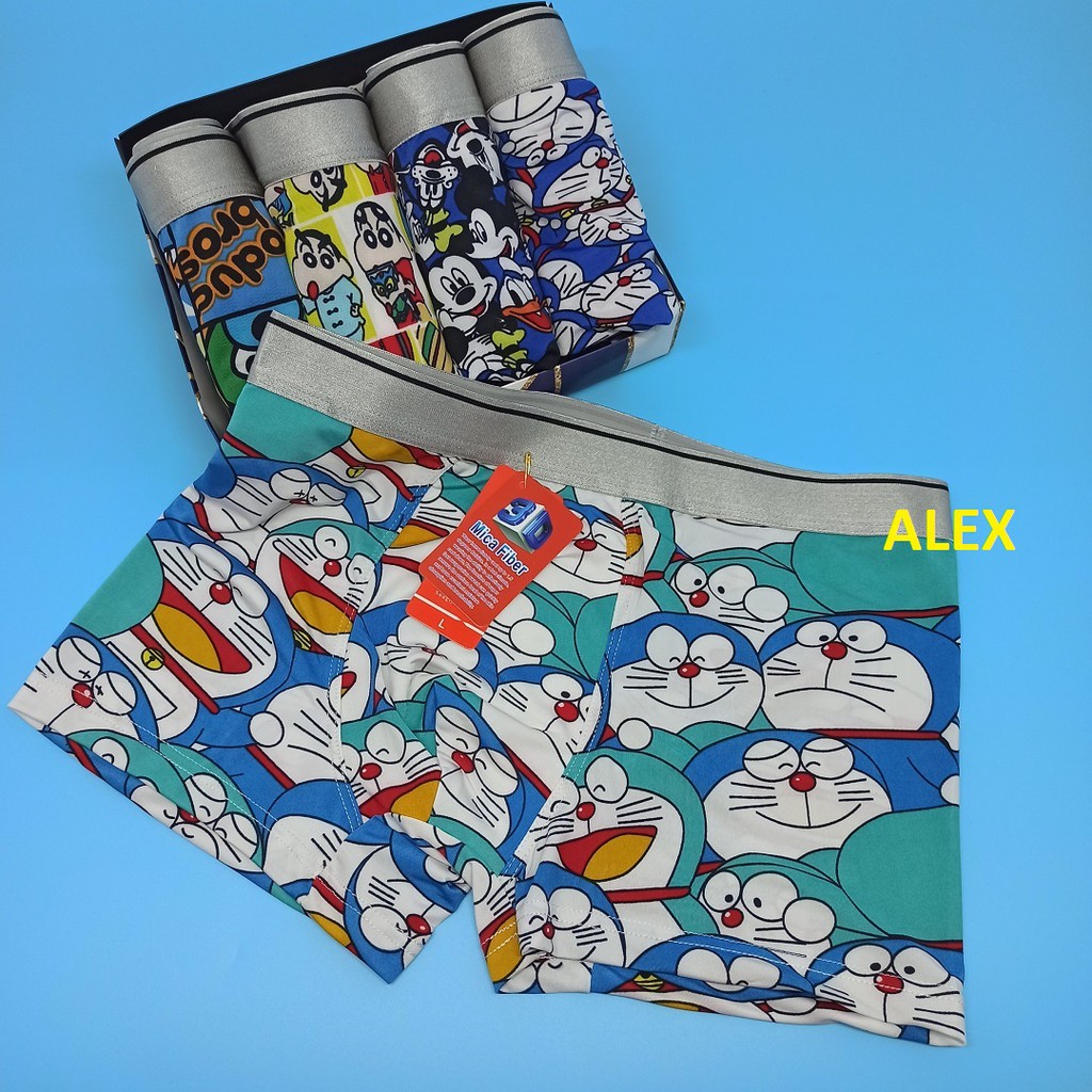 [Free Ship] Combo 4 Quần lót nam thun lạnh hoạt hình cao cấp 3D