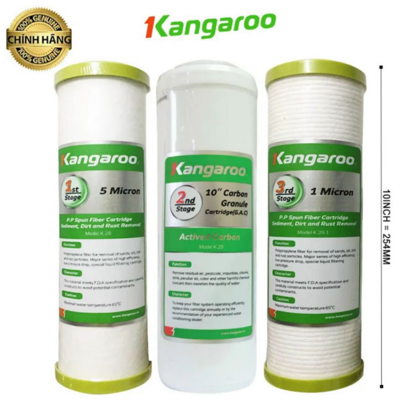 Bộ lọc thô 123 Kangaroo ,Bộ Lõi Lọc Nước Kangaroo