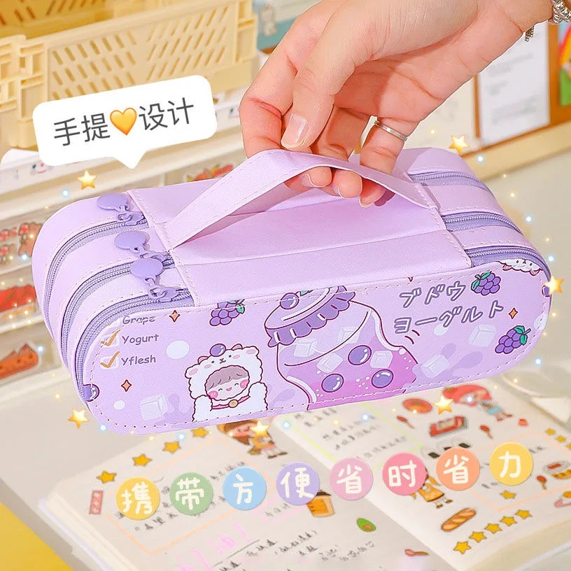 Túi Đựng Bút Bằng Vải Bạt Sức Chứa Lớn Nhiều Màu Đơn Giản Cho Bút Đánh Dấu ULMM