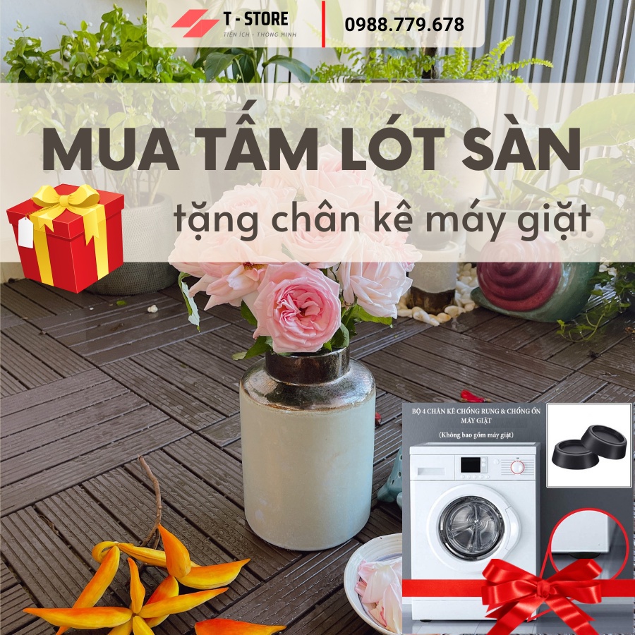 XẢ KHO Vỉ nhựa lót sàn ban công - Tấm Lót Sàn Nhựa Chống trơn trượt bể bơi, sân vườn, sân thượng KT( 30*30*2cm)