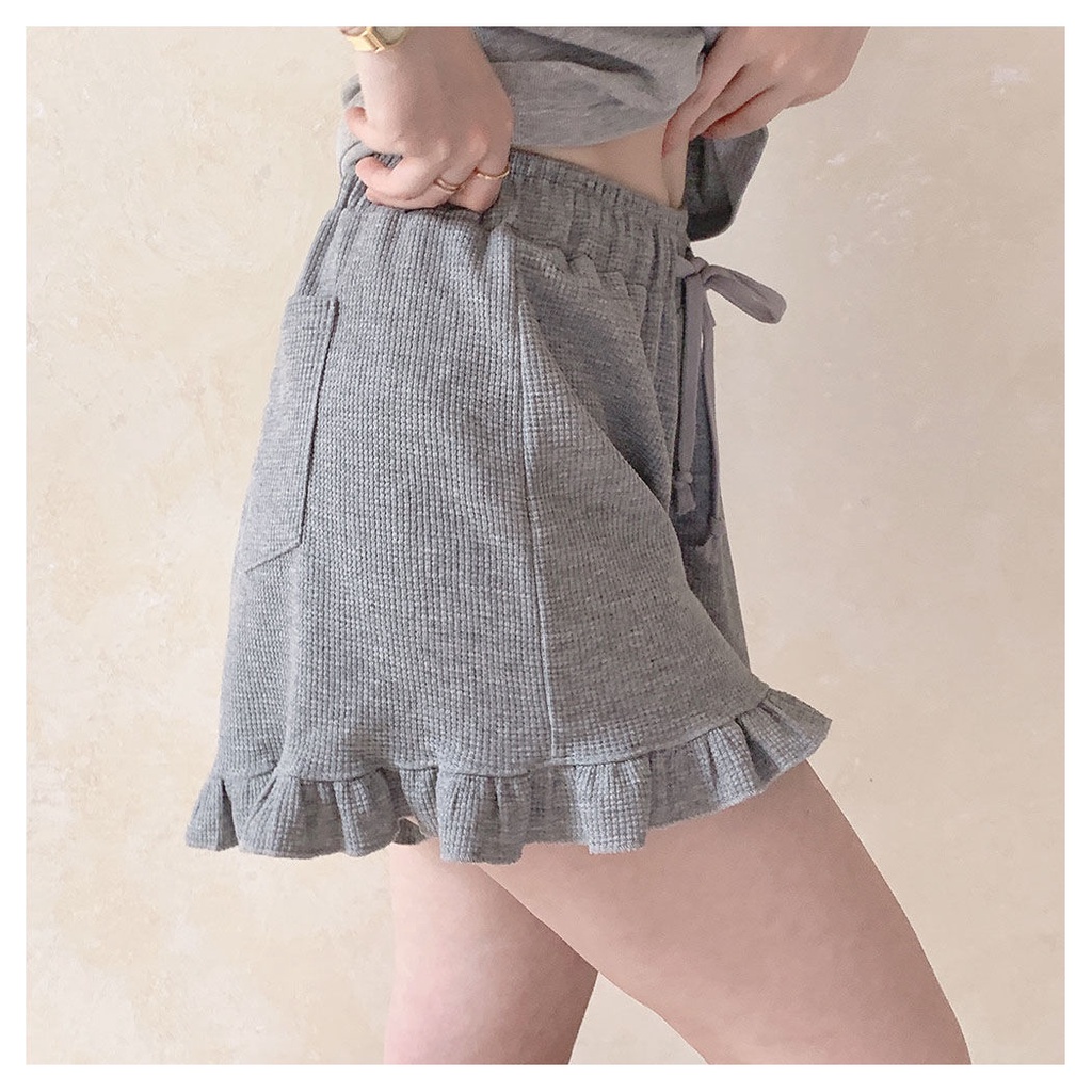 Quần Short Thể Thao Lưng Cao Ống Rộng Dây Rút Thời Trang Cho Nữ