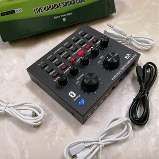 [Chính hãng] Sound card V8 có bluetooth dùng Livestream, thu âm...