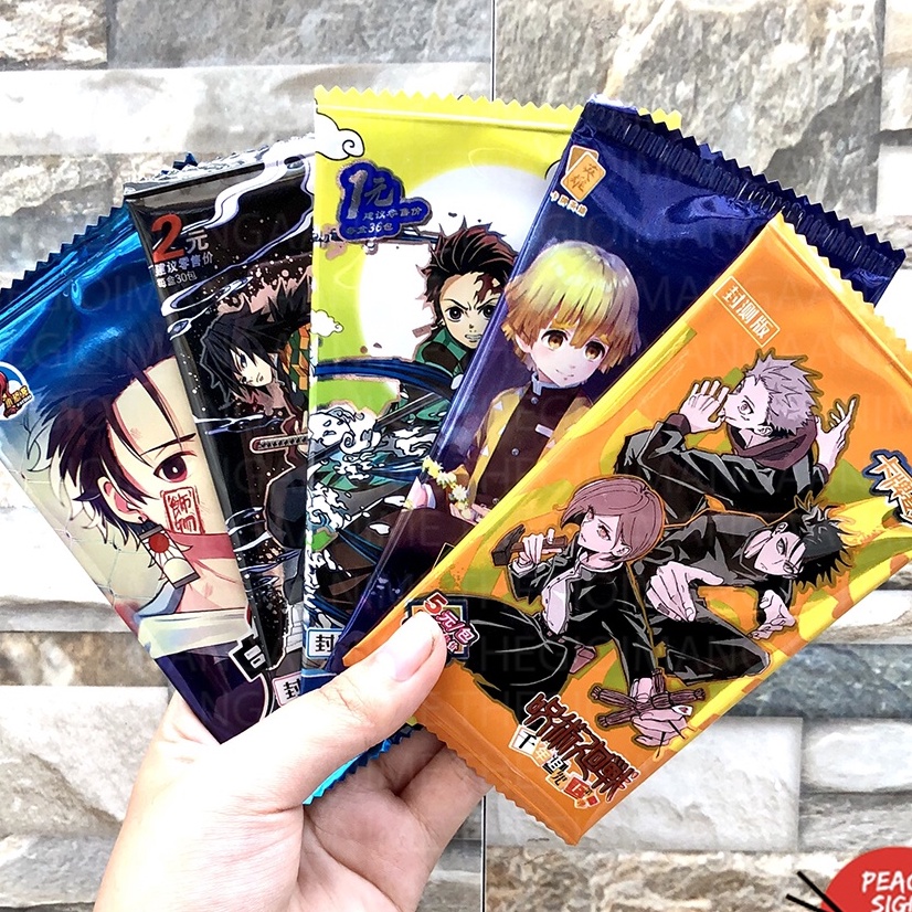 Set ảnh thẻ nhân phẩm Anime Kimetsu No Yaiba ngẫu nhiên chibi xinh xắn gacha