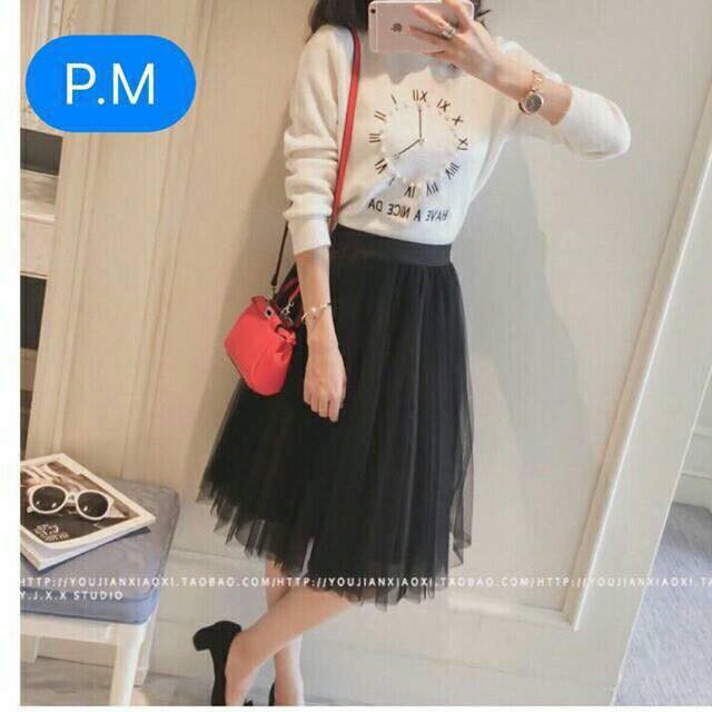 CHÂN VÁY VOAN LƯỚI CÔNG CHÚA 2 LỚP CỤC XINH, THỜI TRANG 1989