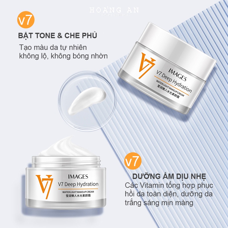 Combo Images kem dưỡng da mặt, kem V7 dưỡng ẩm trắng ngày và đêm &Sữa rửa mặt Images kiềm dầu làm sạch sâu_beautycity