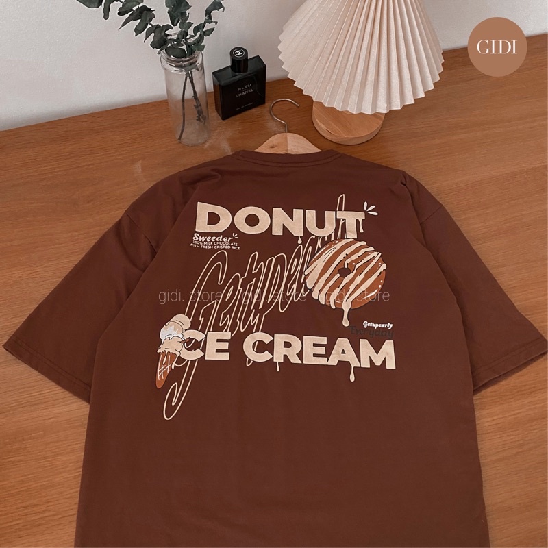 Áo thun Donut tay lỡ Nam Nữ Unisex - áo phông ngắn tay cổ tròn OVERSIZE form rộng, vải không nhăn