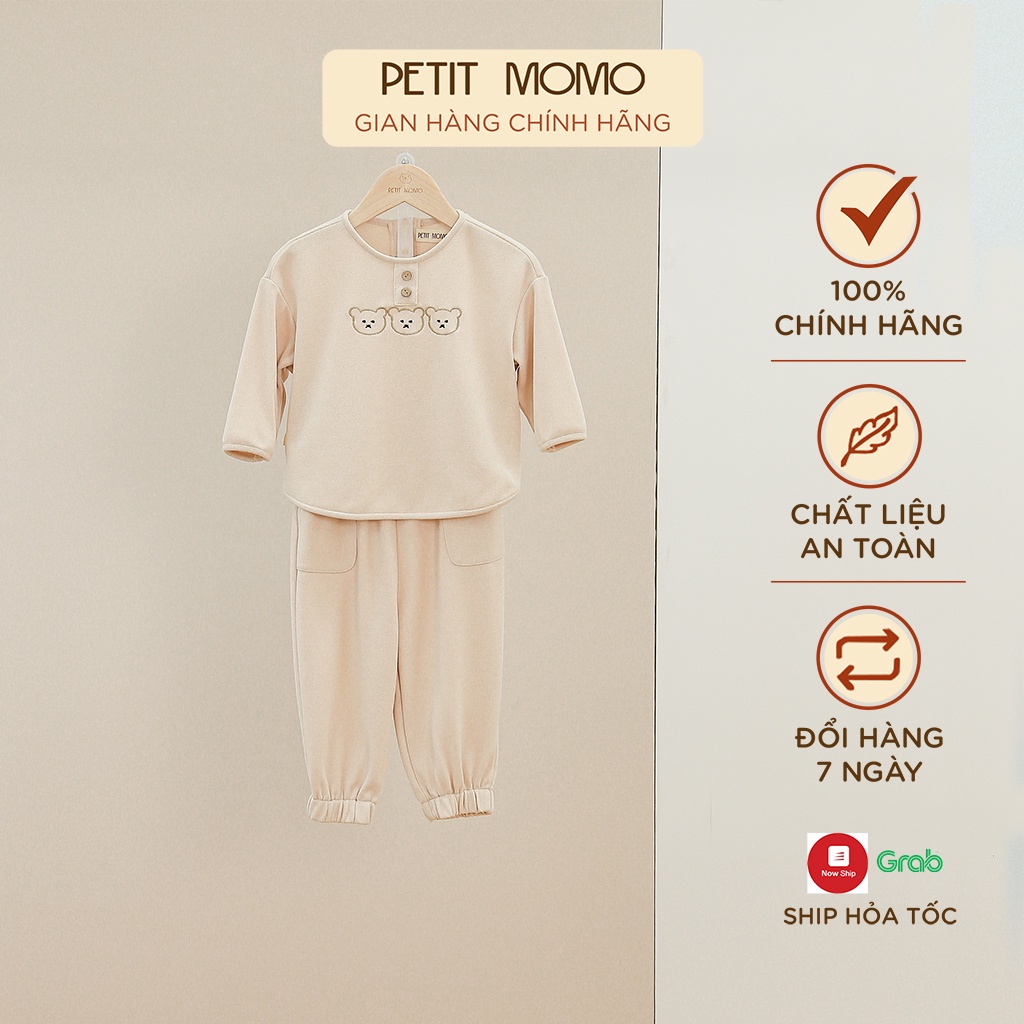 Set Bộ Đồ Bé Trai Thêu Hình Gấu (922kg) PETIT MOMO H104