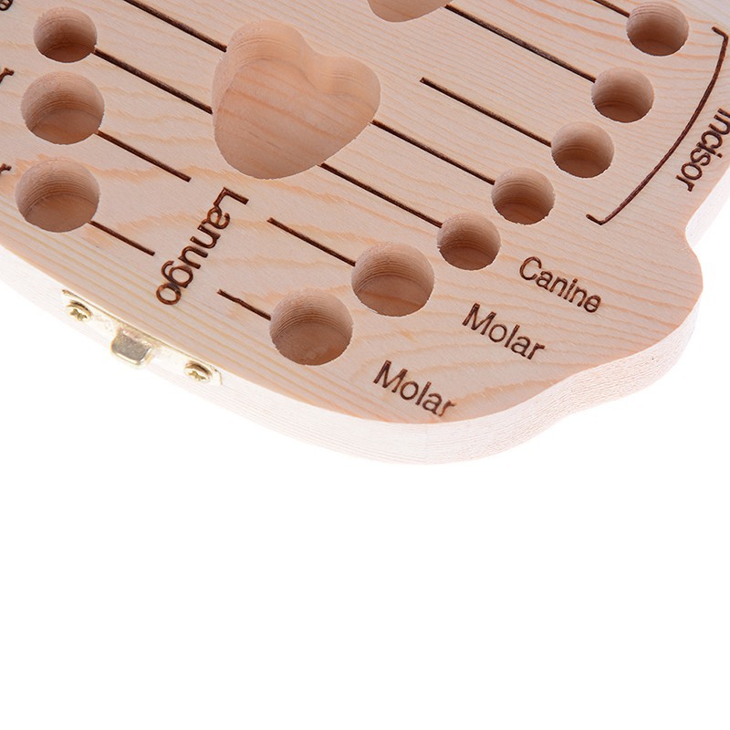 ❀❀ Hộp Gỗ Đựng Răng Sữa Phiên Bản Tiếng Anh / Tây Ban Nha