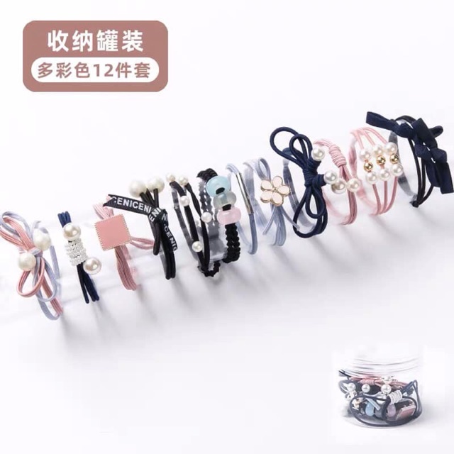 Set 12 dây cột tóc