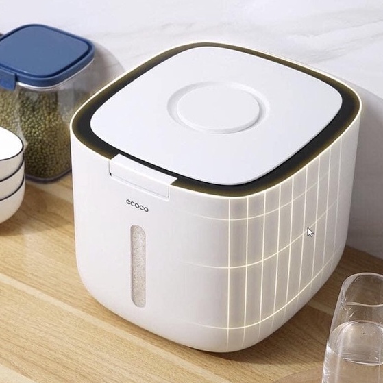 Thùng Đựng Gạo 10KG ECOCO Cao Cấp Thông Minh Chống Ẩm Tặng Kèm Cốc Xúc Gạo
