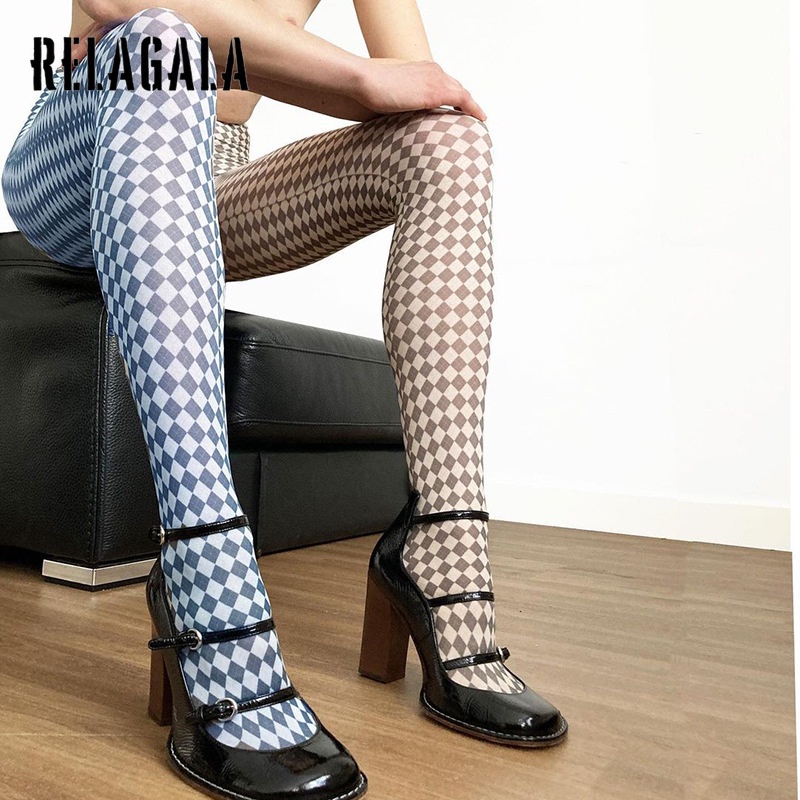 Relagala Quần Dài Phối Lưới In Họa Tiết Màu Tương Phản Thời Trang Cho Nữ 2021 | BigBuy360 - bigbuy360.vn