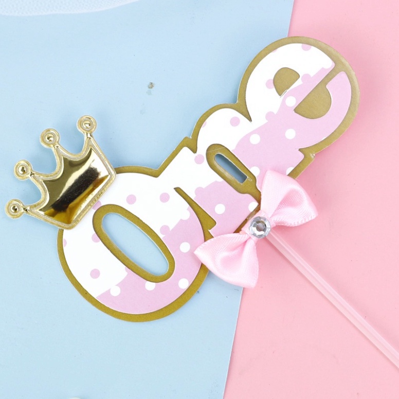 que cắm bánh chữ số vương miện vàng [FREESHIP❤️] trang trí bánh cho bé