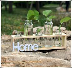 SET 5 LỌ THỦY TINH CẮM HOA KÈM KỆ GỖ HOME TẠO KHÔNG GIAN MỚI NGÔI NHÀ BẠN THÊM SANG TRỌNG