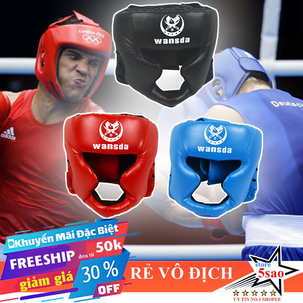 Mũ boxing bảo vệ đầu ⚡FREESHIP⚡ Nón đội đầu Kick Boxing tập võ