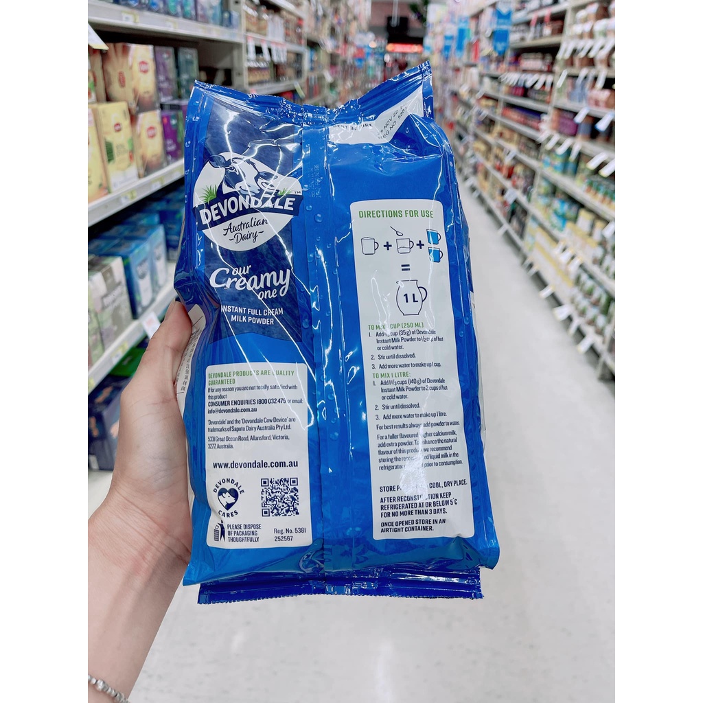 Sữa tươi devon nguyên kem bột gói 1kg
