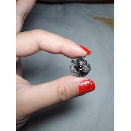 Bà Hồ Ly Ôm Hoa TA Tóc Đen 9 đuôi size nhẫn hàng thiên nhiên loại VIP hỗ trợ tình duyên VT230 - Hợp mệnh Mộc, Thủy