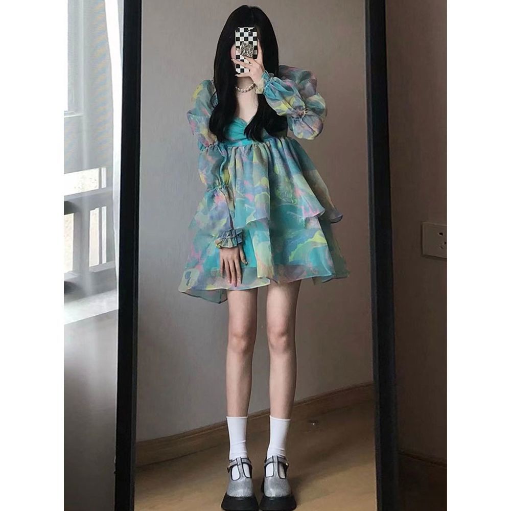 Váy babydoll Đầm Công Chúa Mùa Hè Phong Cách Công Chúa Pháp Siêu Nữ Tính Hợp Thời Trang Mới