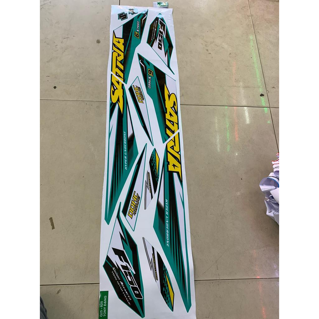 Bộ Tem rời Satria - Raider Fi 3 lớp xanh ngọc