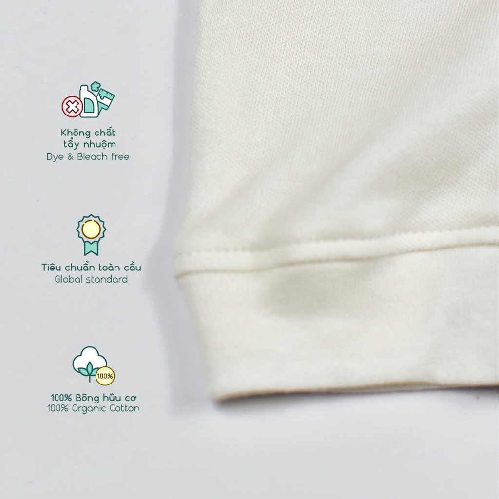 Quần áo trẻ em Bobicraft - Romper Gile nâu kem - Cotton hữu cơ organic an toàn