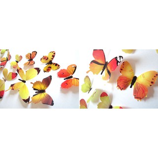 Decal dán tường Bướm 3D ( bộ 12 con)