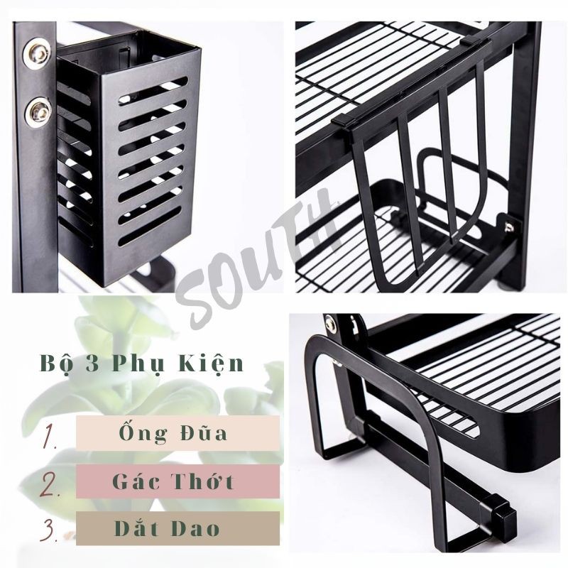 Kệ đựng gia vị nhà bếp GV27 chất liệu Inox (Đen)