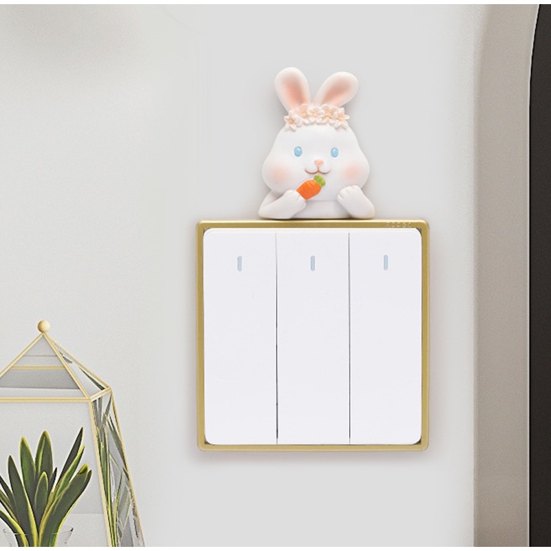 Miếng Dán Trang Trí Công Tắc Hình Động Vật Hoạt Hình 3D Dễ Thương