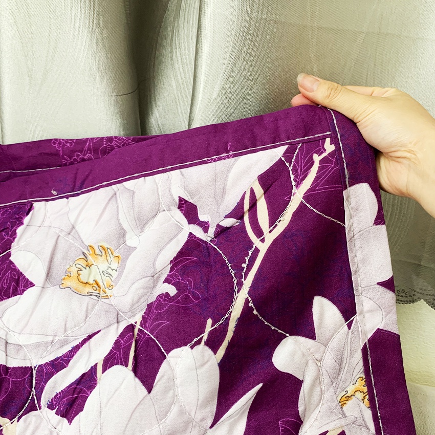 Chăn hè Cotton Poly trần bông 3 lớp hình Lan Tím siêu nhẹ thấm hút mồ hôi tốt kích thước 1m7x2m - CH18