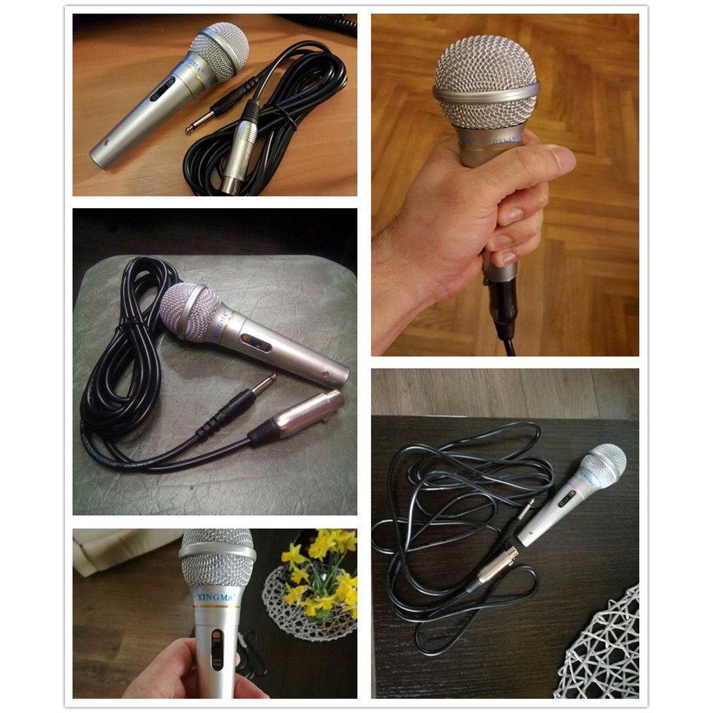 Mic hát Karaoke gia đình Xingma Ak-319 âm thanh trong trẻo sống động, có màng lọc tạp âm, dây dài 3m