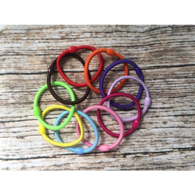 Set 10 thun cột tóc trơn nhiều màu sợi dày bền