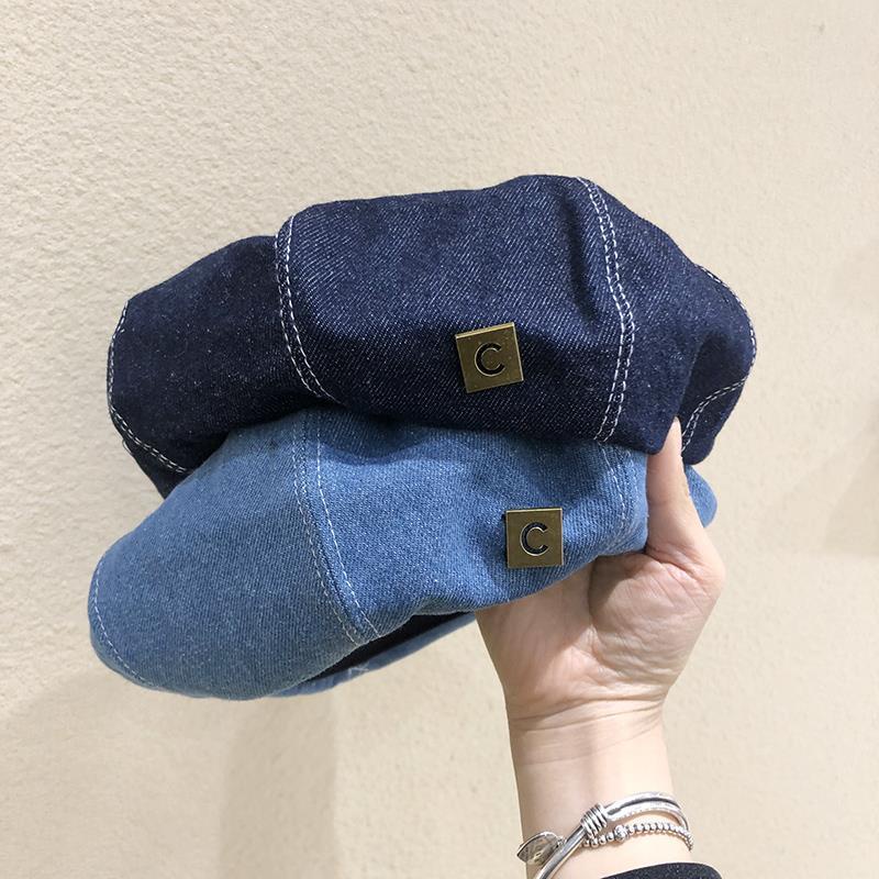 [LININ] Mũ Beret Denim Phong Cách Mới Dễ Phối Đồ Phong Cách Họa Sĩ Nhật Bản ins Cho Nữ