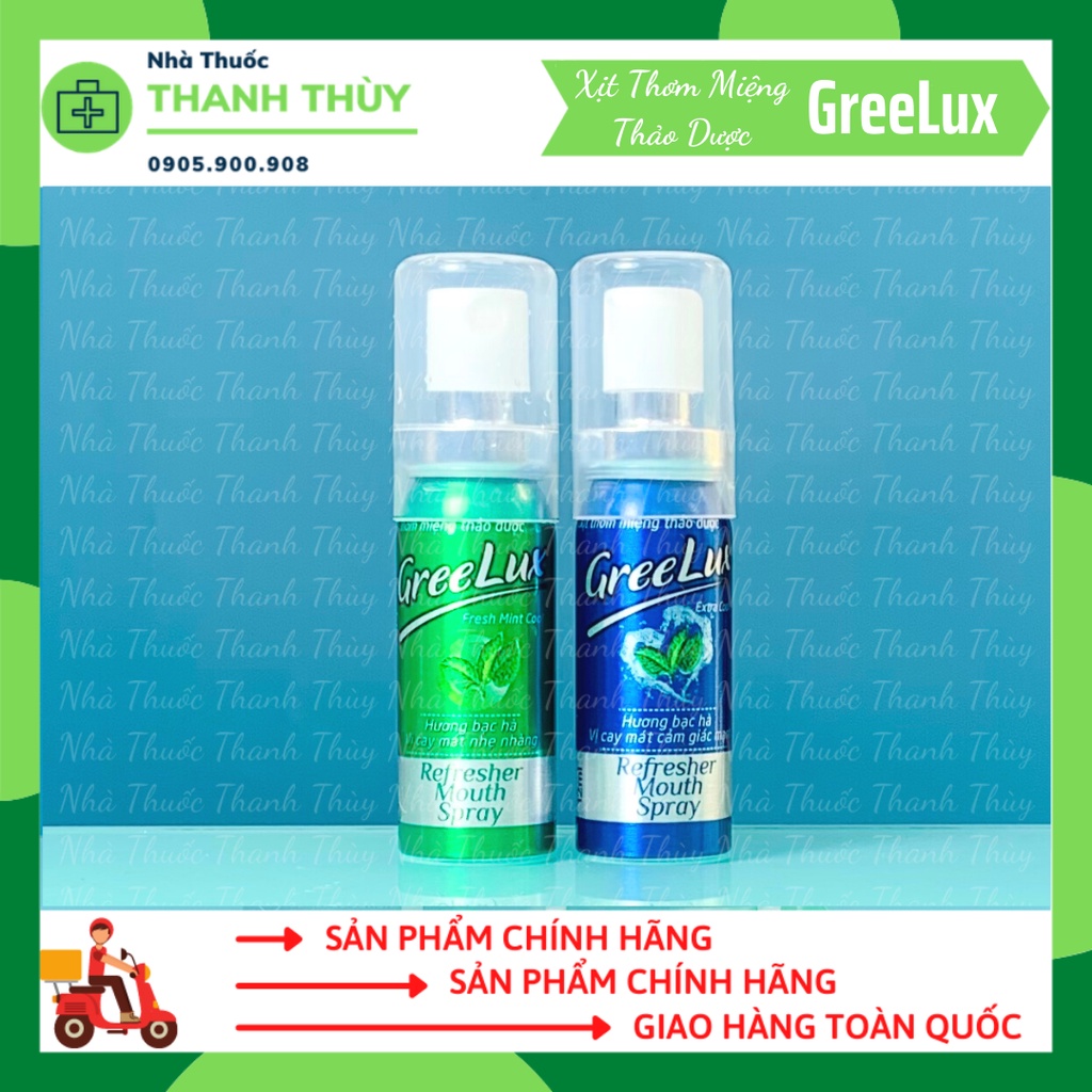 Xịt Thơm Miệng Greelux Extra Cool Thảo Dược Chai 12ml - Chai Xịt Khử Mùi Hôi Miệng GreeLux Bạc Hà