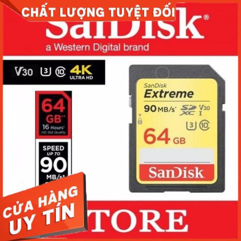 Thẻ nhớ Máy Ảnh SD SanDisk Extreme U3 4K 90MB/s 64GB -> 16GB . Tốc độ cao | BigBuy360 - bigbuy360.vn