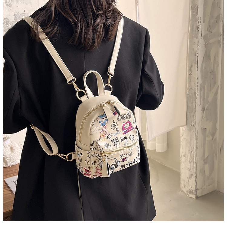 Ba lô JASMIN NOIR da PU in họa tiết hoạt hình đáng yêu thời trang dành cho nữ