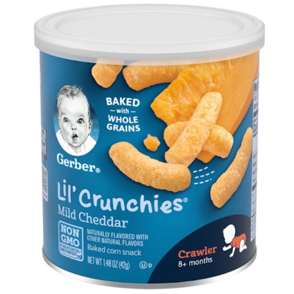 Bánh Gerber Lùn Lil'Crunchies Phô Mai Dạng Que Đồ Ăn Dặm Cho Bé