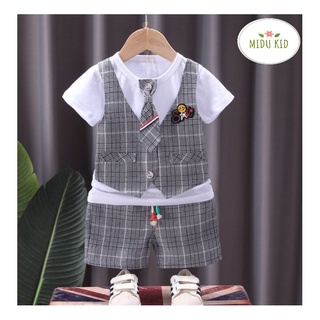 Bộ Công Tử Quần Áo Trẻ Em Bé Trai Hàn Quốc Cà Vạt Lịch Lãm Đi Tết Dự Tiệc Thôi Nôi Sinh Nhật Nhà