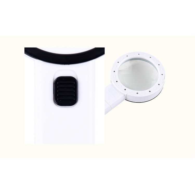 Kính Lúp siêu tiện ích. Kính lúp cầm tay có đèn Led phóng đại 30 lần K2288-85