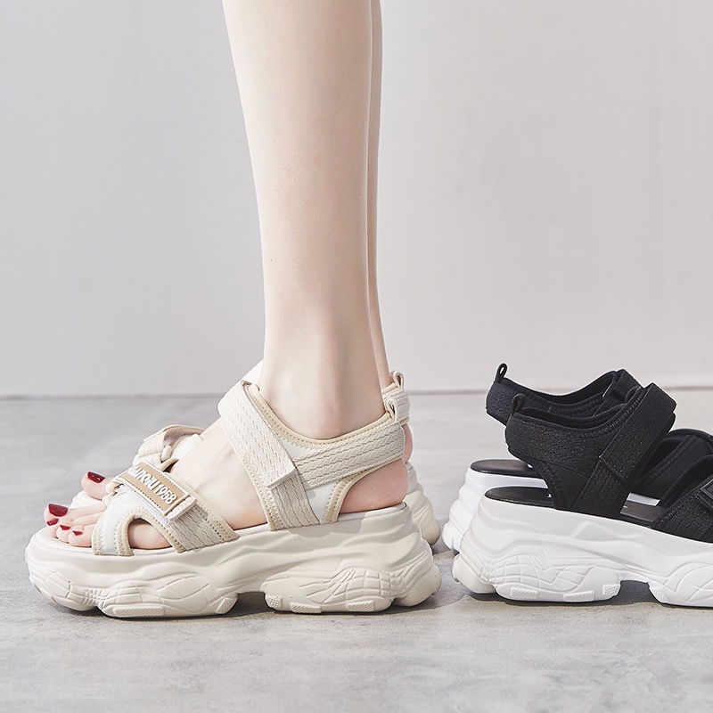 Giày Sandal Thể Thao Đế Dày Quai Dán Thời Trang Mùa Hè Mới Cho Nữ